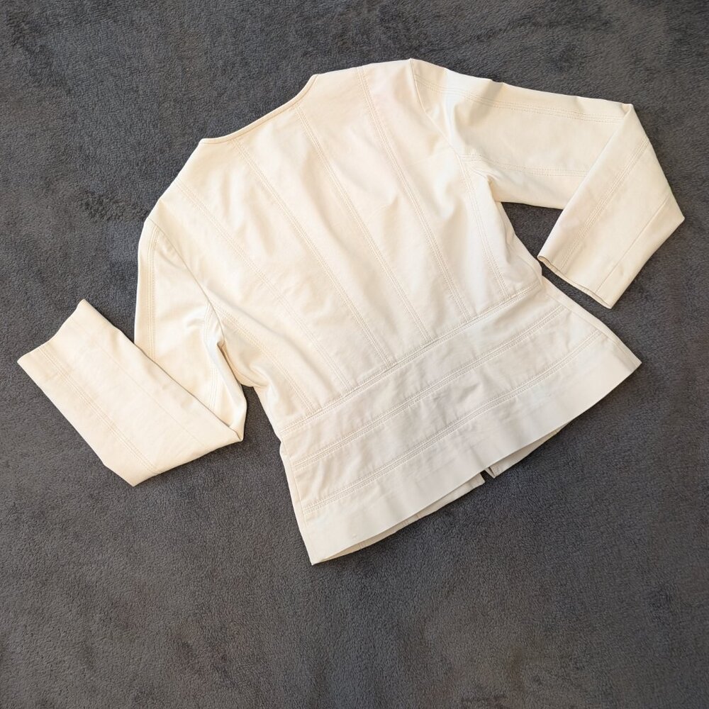 Lafayette 148 Lightweight Cream Zip Jacket, Size 0 - Picture 4 of 7